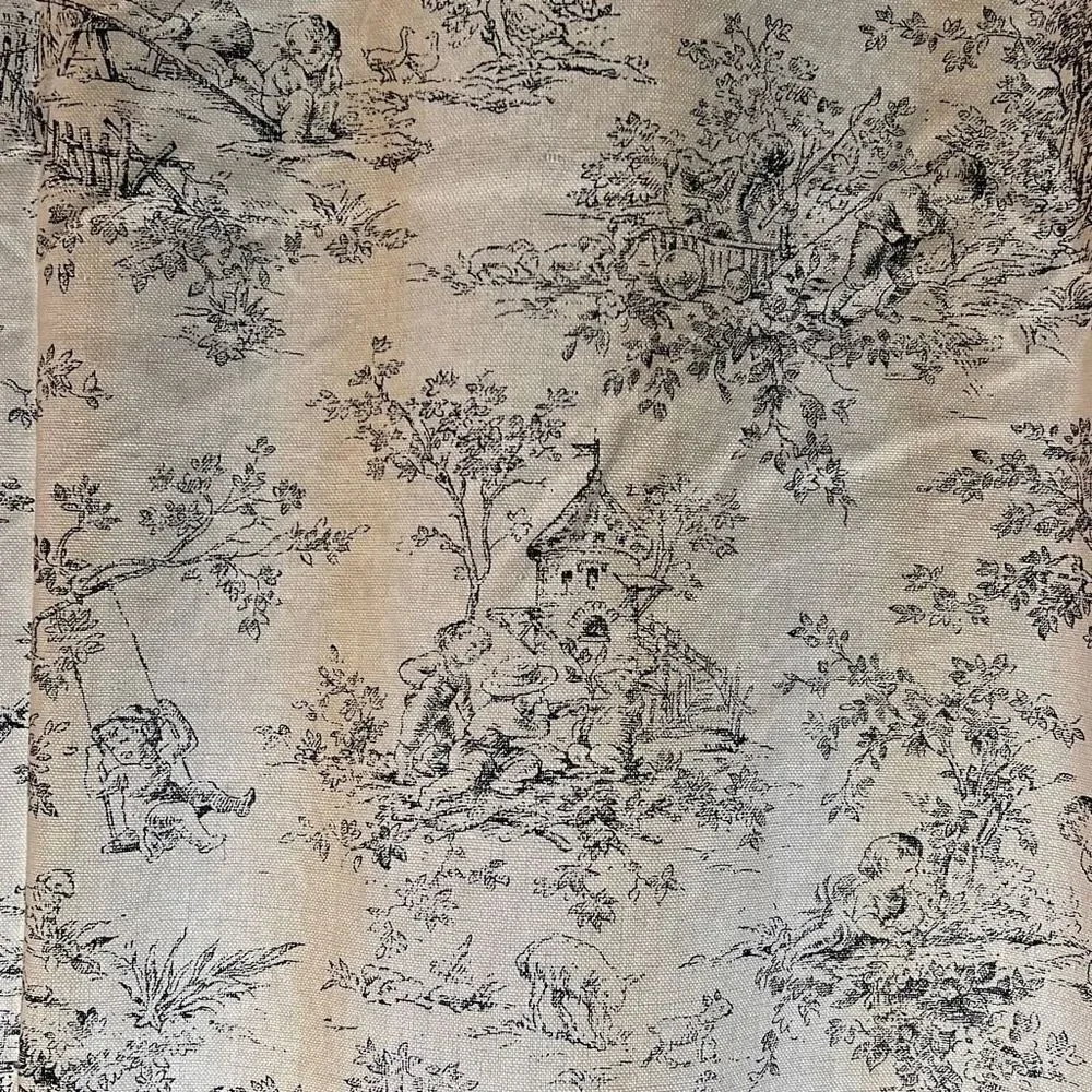 Bloom Craft Home Cotton 4 Piece Floral Curtain Panel Black White Size 41
